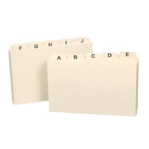 Card Guides, Alphabetic Sets, 1/5 Cut Tab