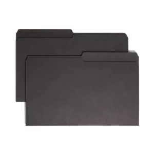 Black Reversible Printed Tab File Folders, 1/2-Cut Tab, Legal